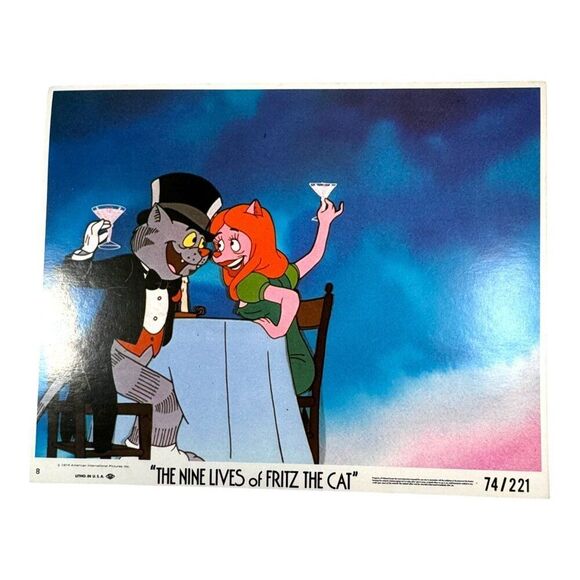 Vintage 1974 Animation Art Print "The Nine Lives Of Fritz The Cat" Collectible - Picture 1 of 5